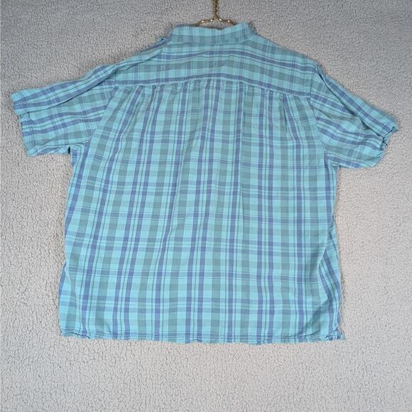 Tommy Bahama Shirt Mens Extra Large Silk Plaid Short Sleeve Button Up Pocket - Picture 4 of 6